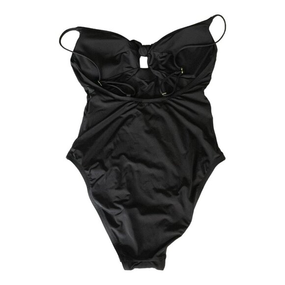 Trina Turk Size 6 Adjustable Black Knotted One Piece Swimsuit Bathing Suit NWT - Picture 5 of 9